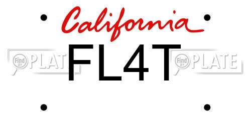 FL4T California License Plate