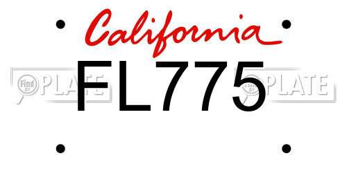 FL775 California License Plate