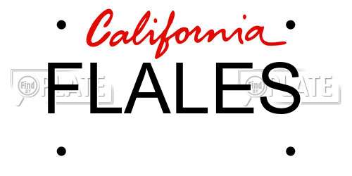 FLALES California License Plate