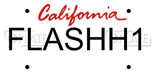 FLASHH1 California License Plate