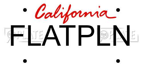 FLATPLN California License Plate