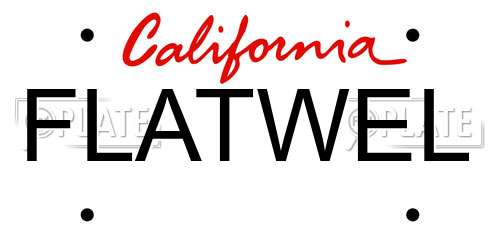 FLATWEL California License Plate