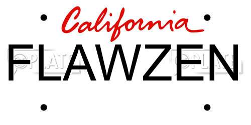 FLAWZEN California License Plate