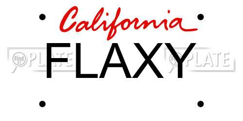 FLAXY California License Plate