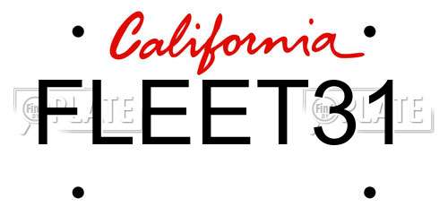 FLEET31 California License Plate