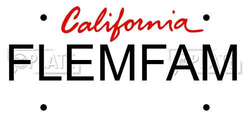 FLEMFAM California License Plate