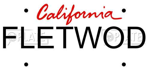 FLETWOD California License Plate