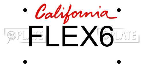 FLEX6 California License Plate