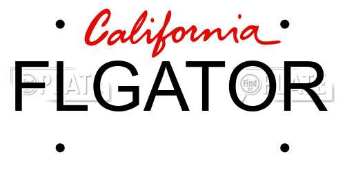 FLGATOR California License Plate