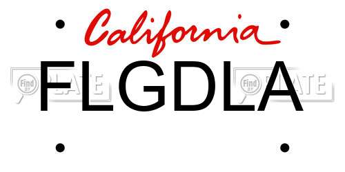 FLGDLA California License Plate