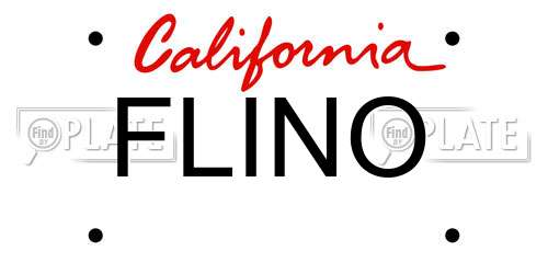 FLINO California License Plate