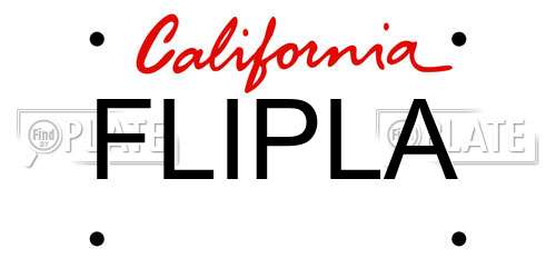 FLIPLA California License Plate