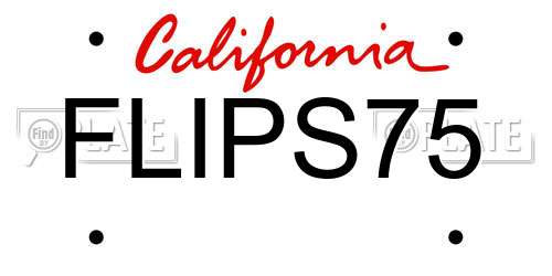 FLIPS75 California License Plate