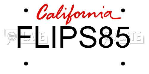 FLIPS85 California License Plate