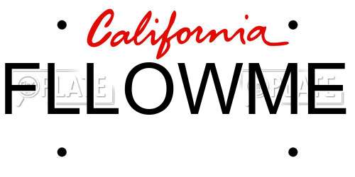 FLLOWME California License Plate