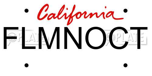 FLMNOCT California License Plate