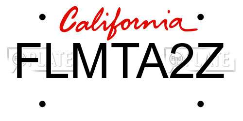 FLMTA2Z California License Plate