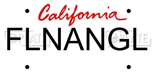 FLNANGL California License Plate