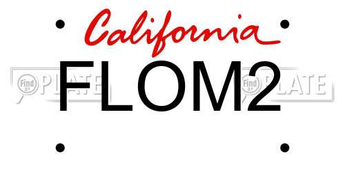 FLOM2 California License Plate