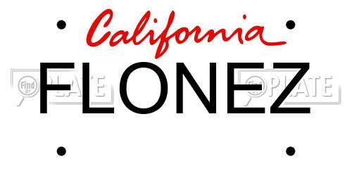 FLONEZ California License Plate