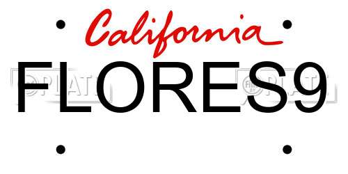 FLORES9 California License Plate