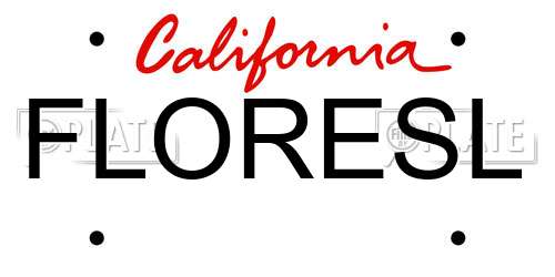 FLORESL California License Plate