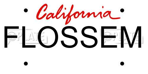FLOSSEM California License Plate