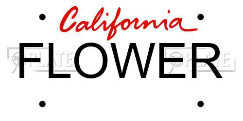 FLOWER California License Plate