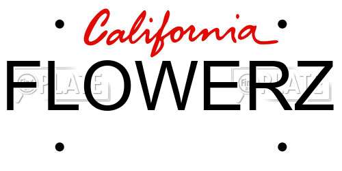 FLOWERZ California License Plate
