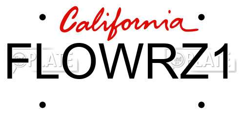 FLOWRZ1 California License Plate