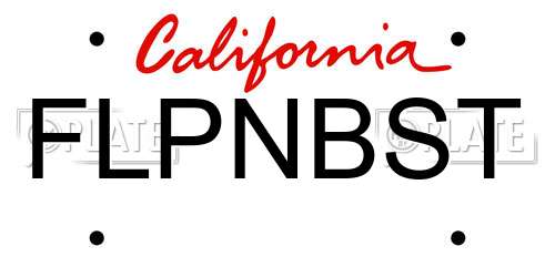 FLPNBST California License Plate