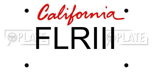 FLRIII California License Plate