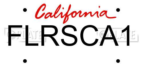 FLRSCA1 California License Plate