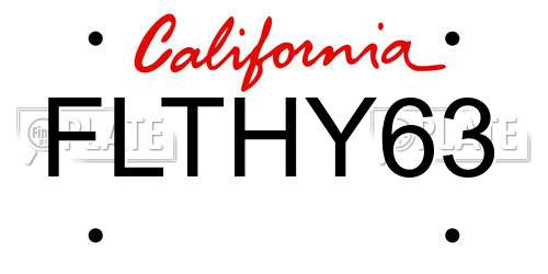 FLTHY63 California License Plate