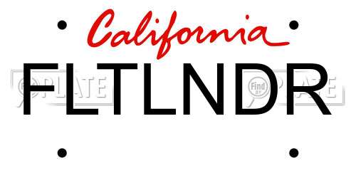 FLTLNDR California License Plate