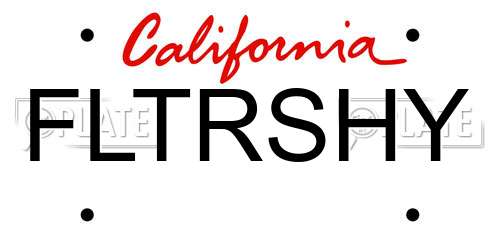FLTRSHY California License Plate