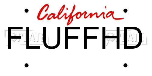FLUFFHD California License Plate
