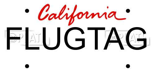 FLUGTAG California License Plate