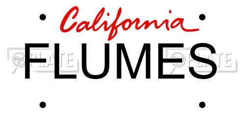 FLUMES California License Plate