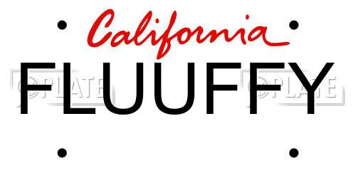 FLUUFFY California License Plate