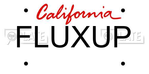 FLUXUP California License Plate