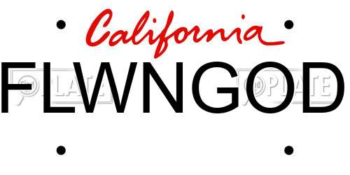 FLWNGOD California License Plate