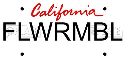 FLWRMBL California License Plate