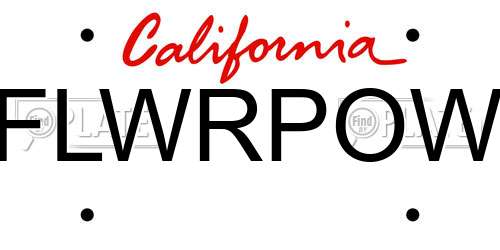 FLWRPOW California License Plate
