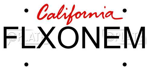 FLXONEM California License Plate
