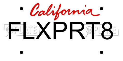 FLXPRT8 California License Plate
