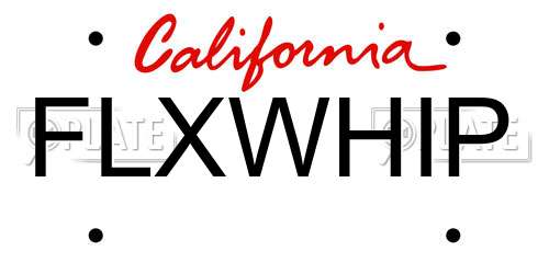 FLXWHIP California License Plate