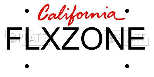 FLXZONE California License Plate