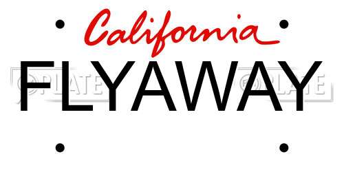 FLYAWAY California License Plate