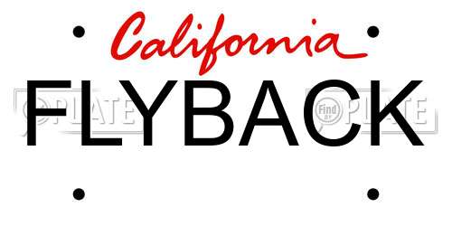 FLYBACK California License Plate